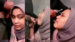 Crot Di Muka Jilbab Di Toilet Umum