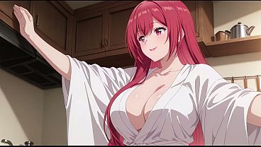 Anak Tiri Pulang Cepet, Lihat Istri Bapak Masak Pake Baju Tipis Seksi. Kureha Enomoto Cosplay Panas (buatan Ai).